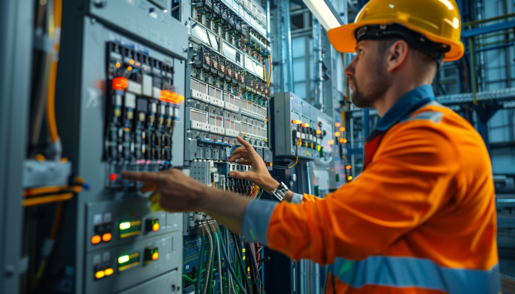 technical support operators repairing asphalt plant