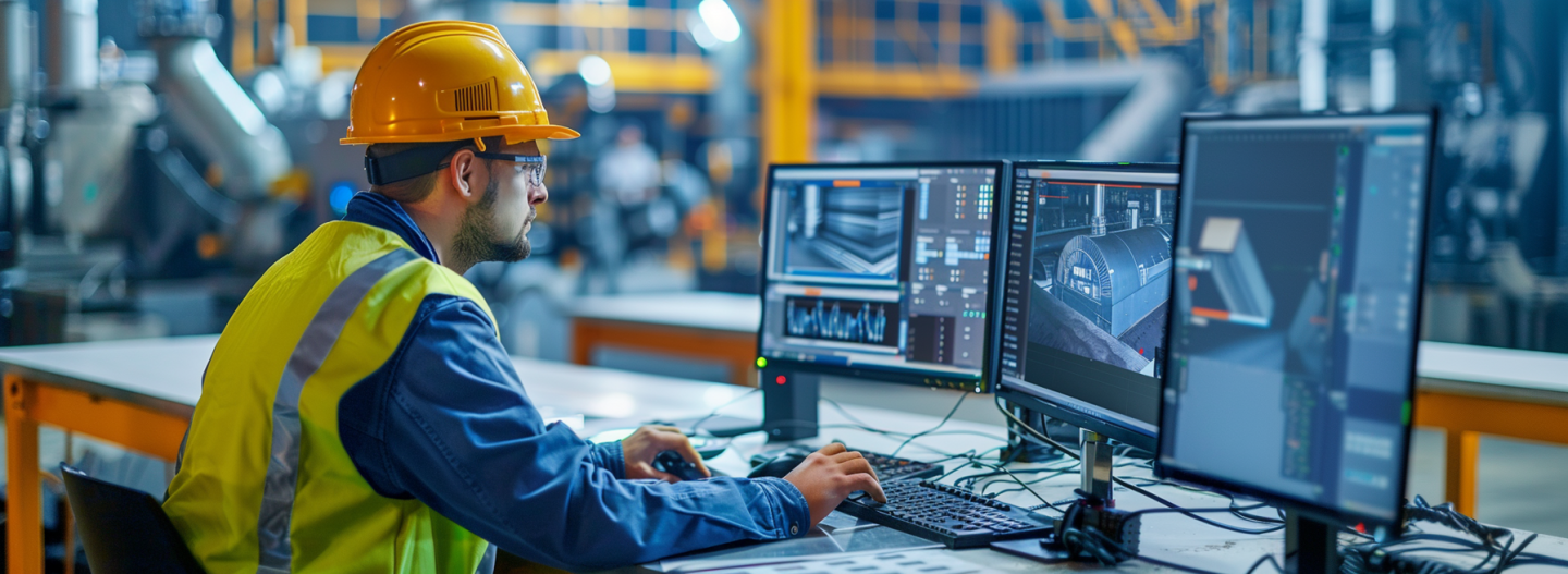 technical support operators repairing asphalt plant
